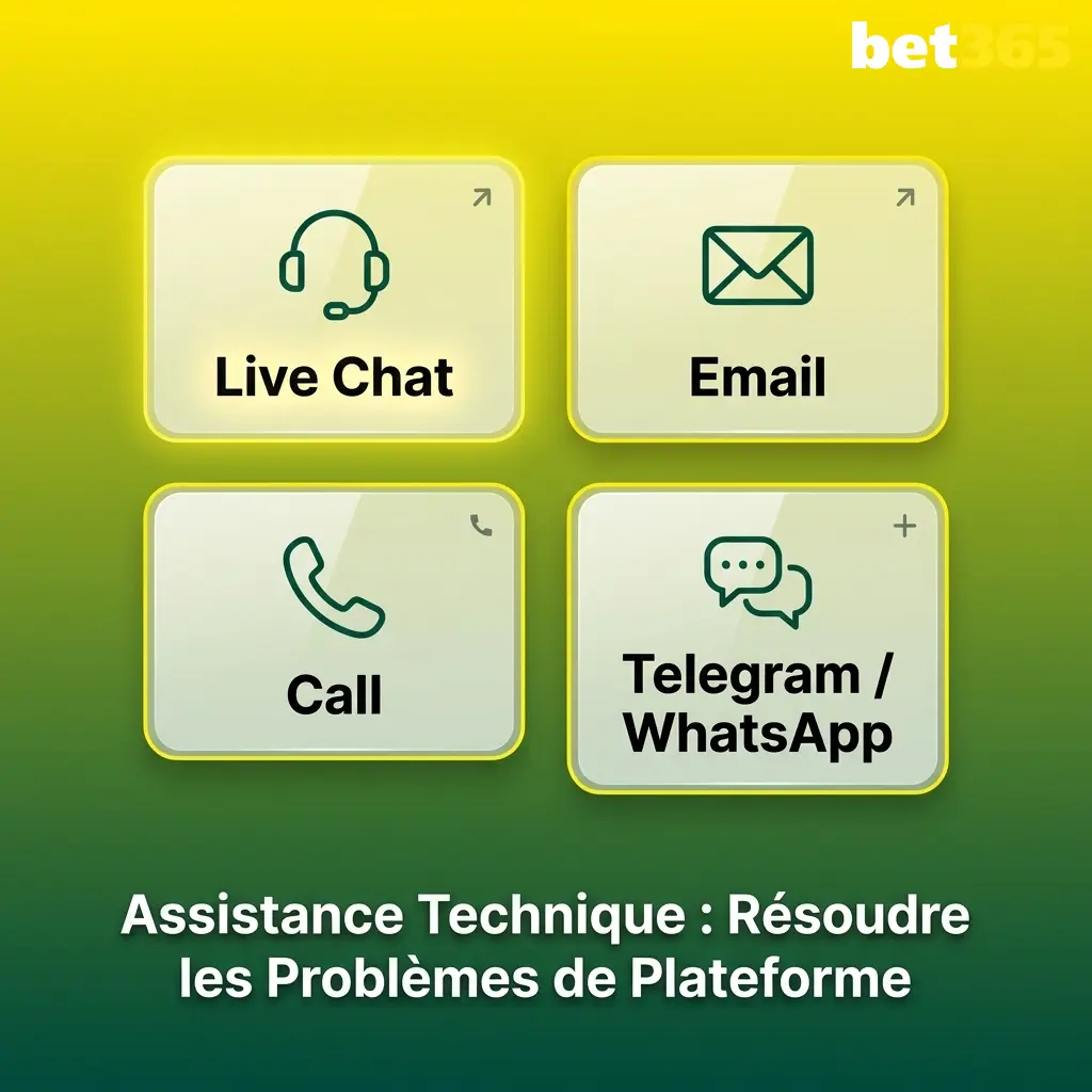 Assistance technique Bet365 : résolution des problèmes de plateforme via chat en direct ou formulaire de contact 24h/24