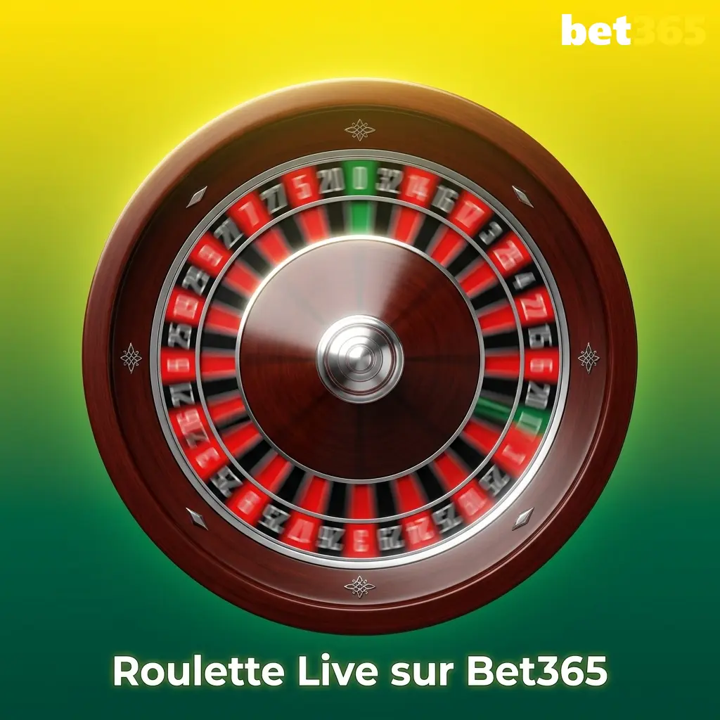Table de roulette live sur Bet365 avec croupier en direct et roue physique pour joueurs français