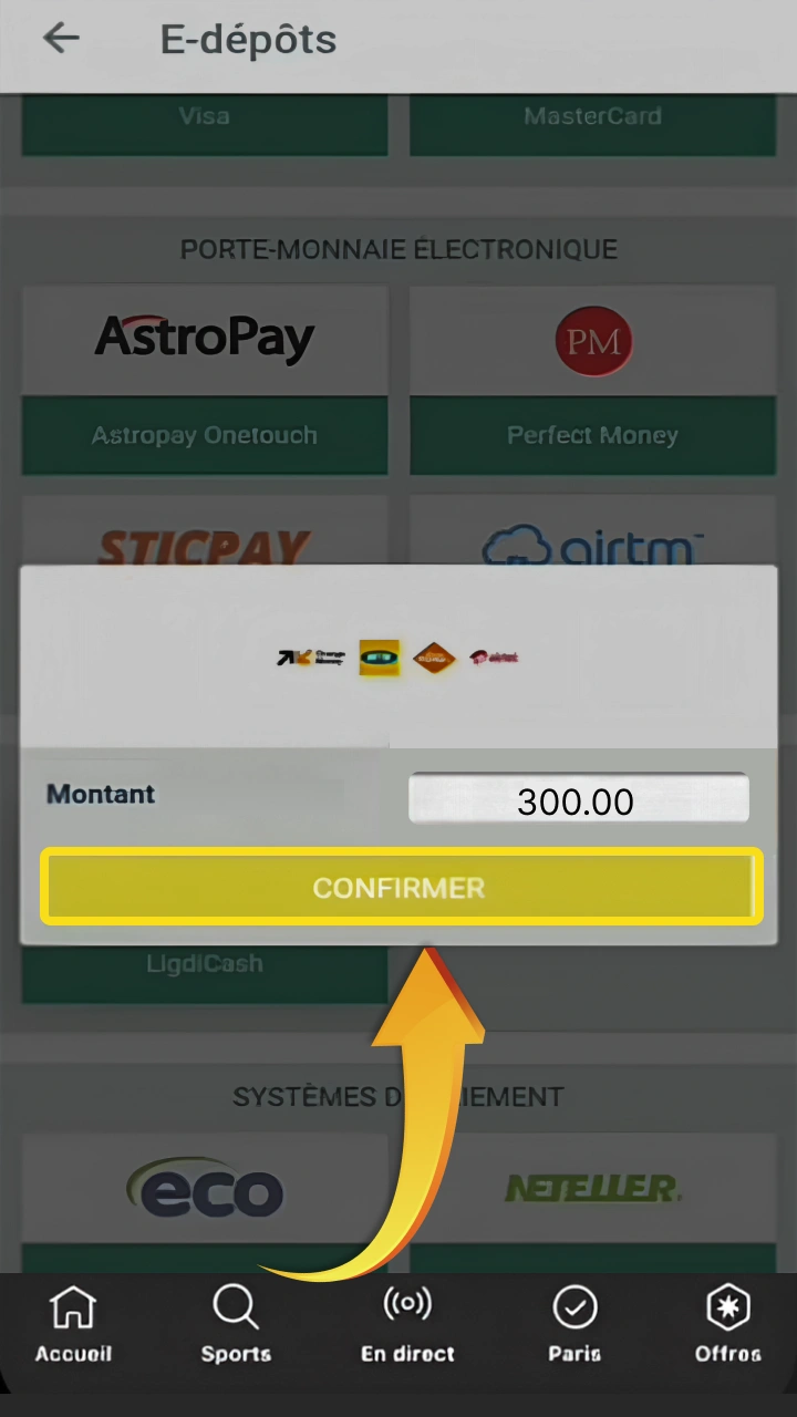 Confirmez votre transaction instantanément pour commencer à parier sans délai sur Bet365.